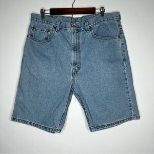 Vintage Levis 505 Jorts Denim Jean Shorts Size 38 Dad Short Classic Light Wash